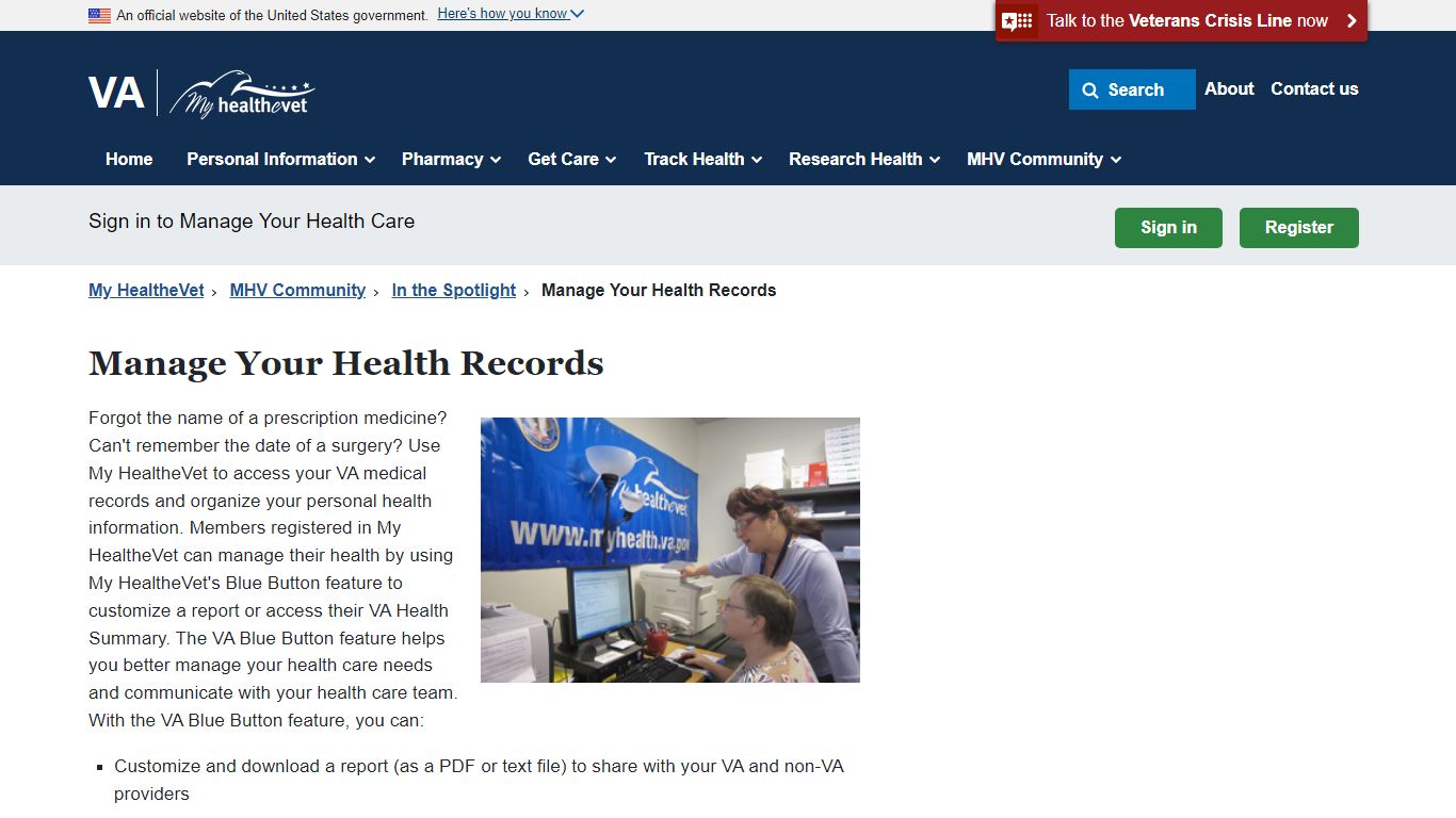 Manage Your Health Records - My HealtheVet - Veterans Affairs